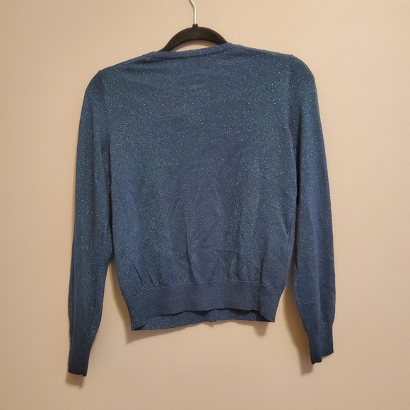 Ann Taylor NWOT Petite Sparkle Ann Cardigan in Midnight‎ Multi Blue Green Size S - Picture 5 of 7